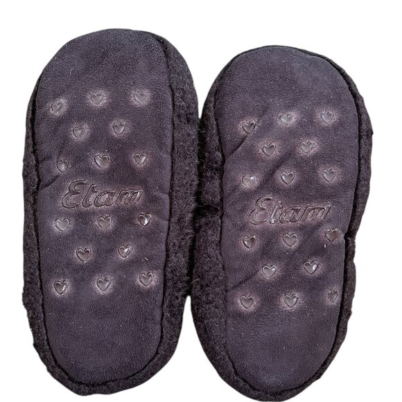 Etam Cat Slippers Kitten Whiskers Fuzzy Cozy Warm Black Women's Size 6.5-7.5 US - Picture 2 of 3